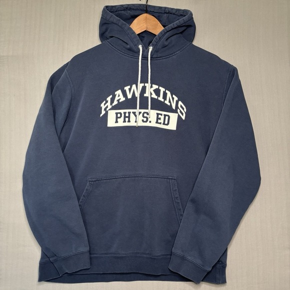 Nike Other - Nike X Stranger Things Hoodie Size Large Men's Navy Hawkins Phys Ed Pullover